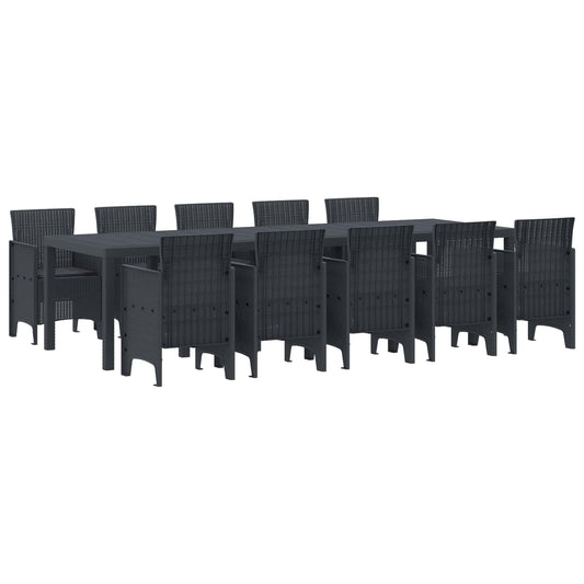 JUNG Vida Garten Essgruppe 11 pcs Anthrazit Kunststoff-Rattan