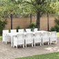 JUNG Vida Garten Essgruppe 11 pcs Weiß und Hellgrau Rattan und Polyester