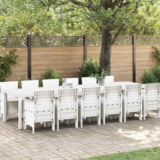 JUNG Vida Garten Essgruppe 13 pcs Weiß Polt Rattan