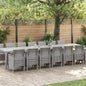 JUNG Vida Garten-Esszimmergarnitur mit Kissen 15 pcs Hellgrau PP