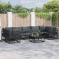JUNG Vida Gartensofa-set mit Kissen 8 pcs Schwarz Aluminium