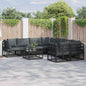 JUNG Vida Gartensofa-set mit Kissen 8 pcs Schwarz Stahl