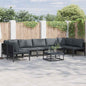JUNG Vida Gartensofa-set mit Kissen 8 pcs Schwarz Stahl