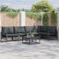 JUNG Vida Gartensofa-set mit Kissen 6 pcs Schwarz Stahl