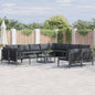JUNG Vida Gartensofa-set mit Kissen 13 pcs Schwarz Stahl