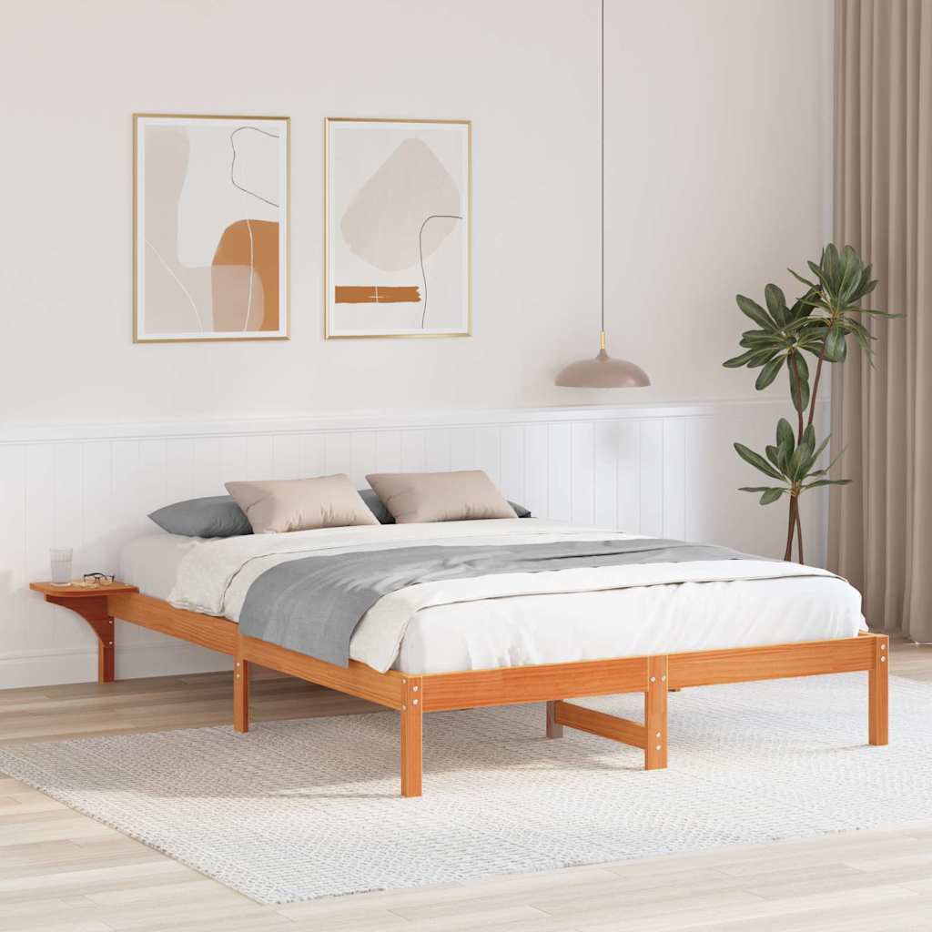JUNG Vida Bettrahmen Wachsbraun 160 x 200 cm Massives Kiefernholz