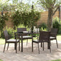 JUNG Vida Garten Essgruppe 5 pcs Braun und Schwarz PE-Rattan