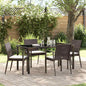 JUNG Vida Garten Essgruppe 5 pcs Braun und Schwarz PE-Rattan