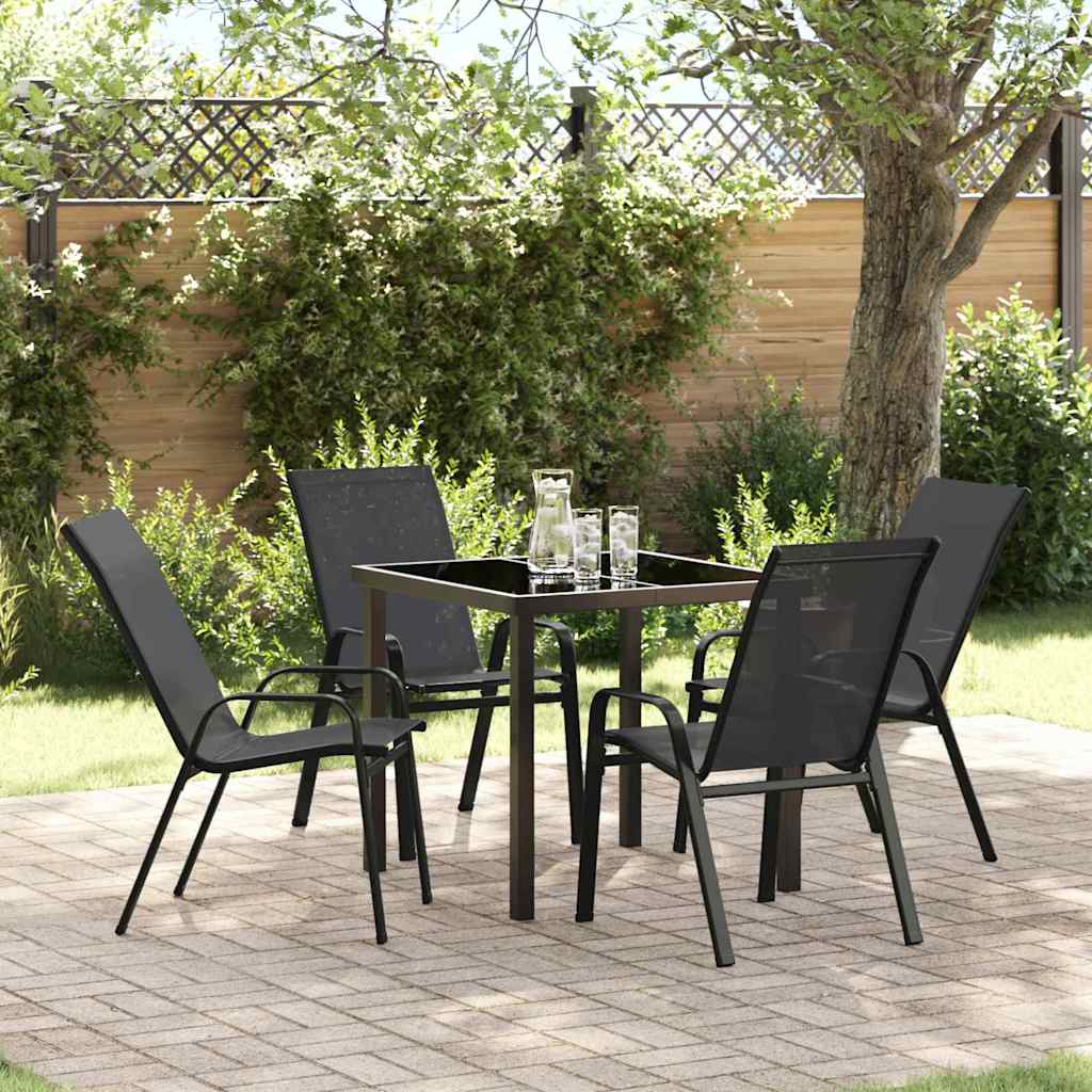 JUNG Vida Garten Essgruppe 5 pcs Schwarz Pulverbeschichteter Stahl