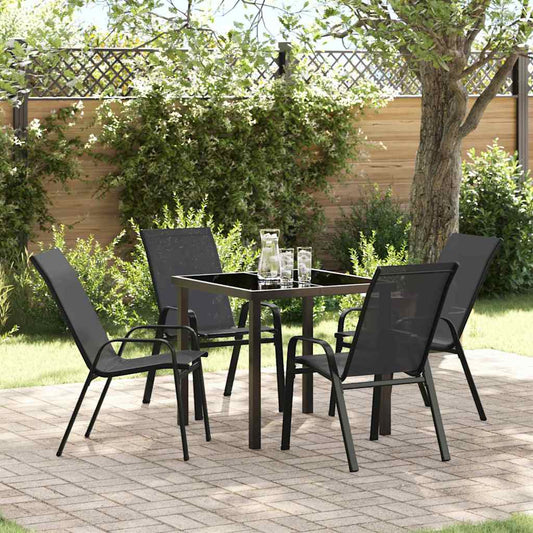 JUNG Vida Garten Essgruppe 5 pcs Schwarz Pulverbeschichteter Stahl