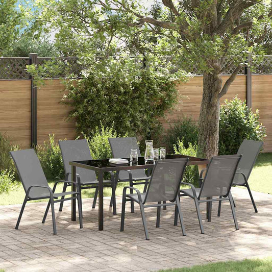 JUNG Vida Garten Essgruppe 7 pcs Grau und Schwarz