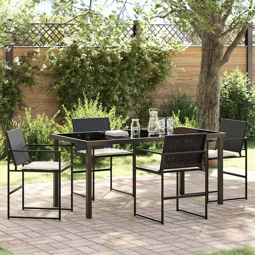 JUNG Vida Garten Essgruppe 5 pcs Schwarz Pulverbeschichteter Stahl