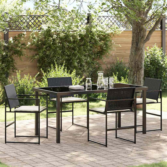 JUNG Vida Garten Essgruppe 5 pcs Schwarz Pulverbeschichteter Stahl