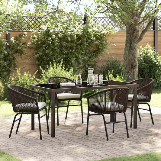 JUNG Vida Garten Essgruppe 5 pcs Braun Pulverbeschichteter Stahl