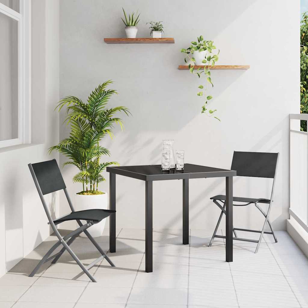 JUNG Vida Garten Essgruppe 3 pcs Schwarz Pulverbeschichteter Stahl
