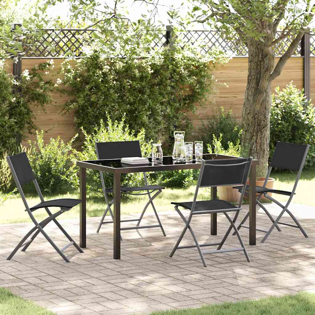 JUNG Vida Garten Essgruppe 5 pcs Schwarz Pulverbeschichteter Stahl