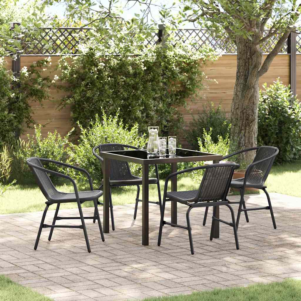 JUNG Vida Garten Essgruppe 5 pcs Schwarz Pulverbeschichteter Stahl