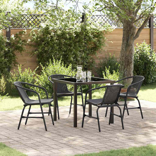 JUNG Vida Garten Essgruppe 5 pcs Schwarz Pulverbeschichteter Stahl