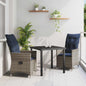 JUNG Vida Tisch- und Stuhlset mit Kissen 3 pcs Grau PE-Rattan