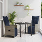 JUNG Vida Tisch- und Stuhlset mit Kissen 3 pcs Grau PE-Rattan