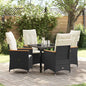 JUNG Vida Garten Essgruppe mit Kissen 5 pcs Schwarz Poly-Rattan