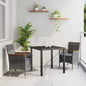 JUNG Vida Garten Essgruppe mit Kissen 3 pcs Grau Poly-Rattan