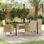JUNG Vida Garten Essgruppe mit Kissen 5 pcs Beige Poly-Rattan