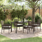 JUNG Vida Garten Essgruppe mit Kissen 5 pcs Braun Poly-Rattan
