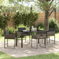 JUNG Vida Garten Essgruppe mit Kissen 5 pcs Grau Poly-Rattan