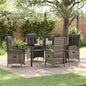 JUNG Vida Garten Essgruppe mit Kissen 5 pcs Grau Poly-Rattan