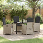 JUNG Vida Garten Essgruppe mit Kissen 5 pcs Hellgrau Poly-Rattan