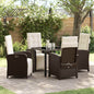 JUNG Vida Garten Essgruppe mit Kissen 5 pcs Braun Poly-Rattan