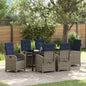 JUNG Vida Garten Essgruppe mit Kissen 7 pcs Grau Poly-Rattan