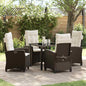 JUNG Vida Garten Essgruppe mit Kissen 5 pcs Braun Poly-Rattan