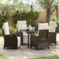 JUNG Vida Garten Essgruppe mit Kissen 5 pcs Braun Poly-Rattan