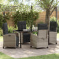JUNG Vida Garten Essgruppe mit Kissen 5 pcs Hellgrau Poly-Rattan