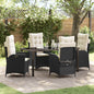 JUNG Vida Garten Essgruppe mit Kissen 5 pcs Schwarz Poly-Rattan