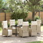 JUNG Vida Garten Essgruppe mit Kissen 7 pcs Beige Poly-Rattan