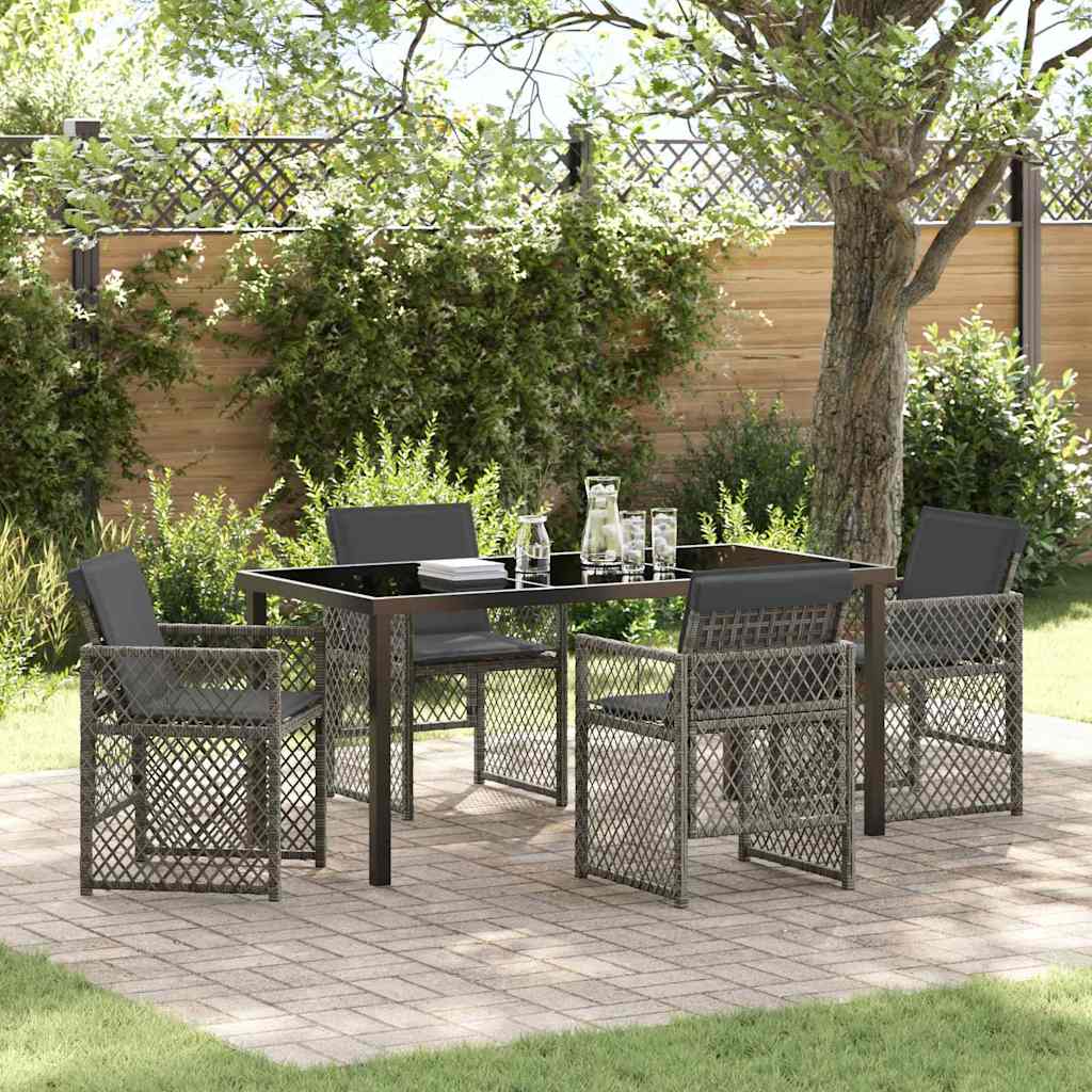 JUNG Vida Garten Essgruppe 5 pcs Grau Poly-Rattan