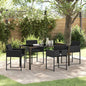 JUNG Vida Garten Essgruppe 5 pcs Schwarz Poly-Rattan