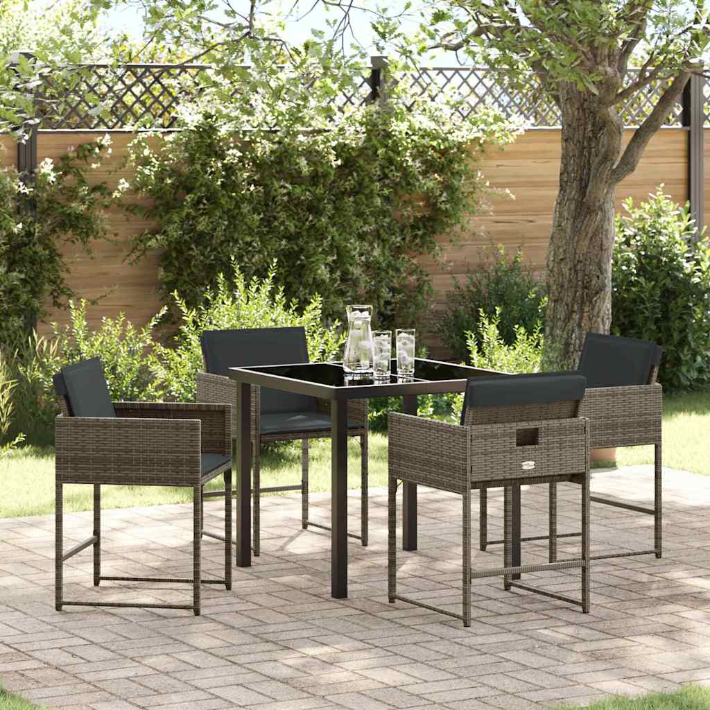 JUNG Vida Garten Essgruppe 5 pcs Grau Poly-Rattan