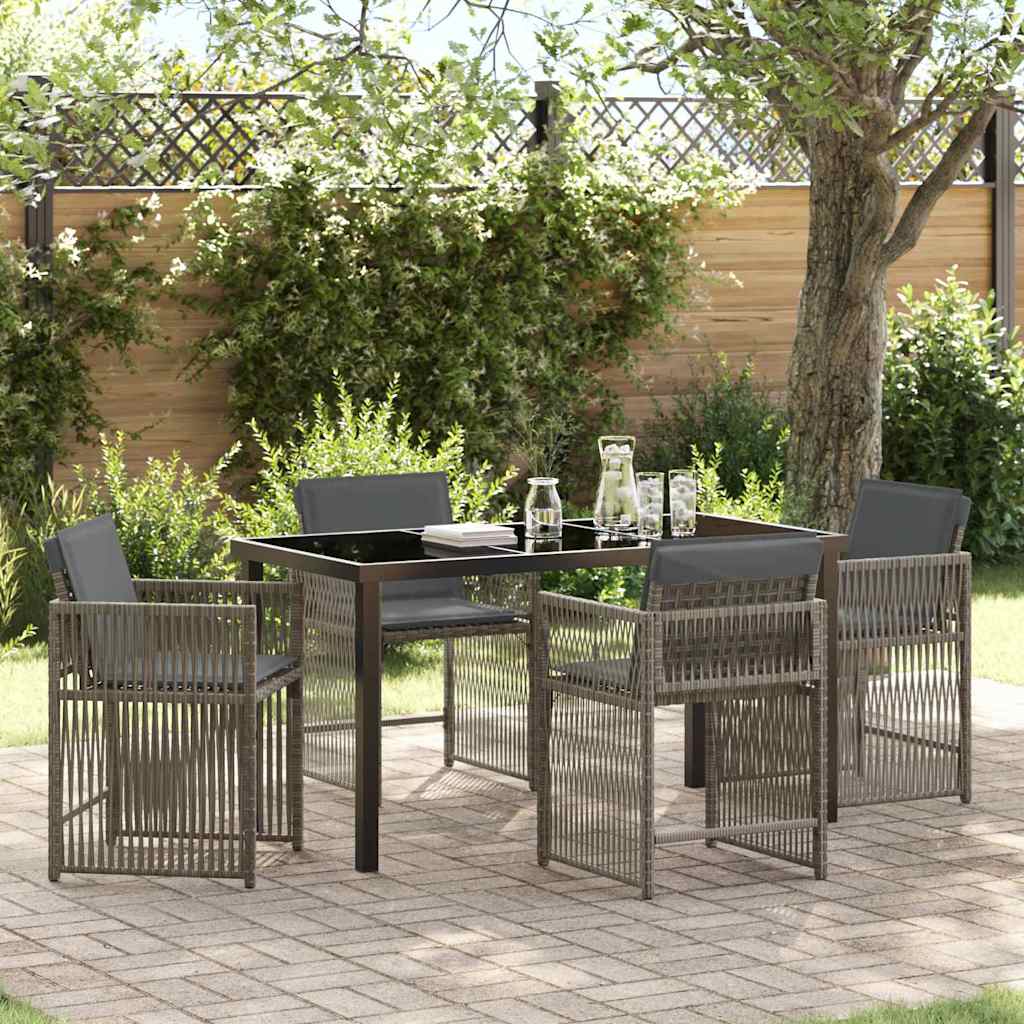 JUNG Vida Garten Essgruppe 5 pcs Grau Poly-Rattan