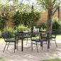 JUNG Vida Garten Essgruppe 5 pcs Schwarz Poly-Rattan