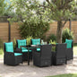 JUNG Vida Garten Essgruppe 7 pcs Schwarz Poly Rattan
