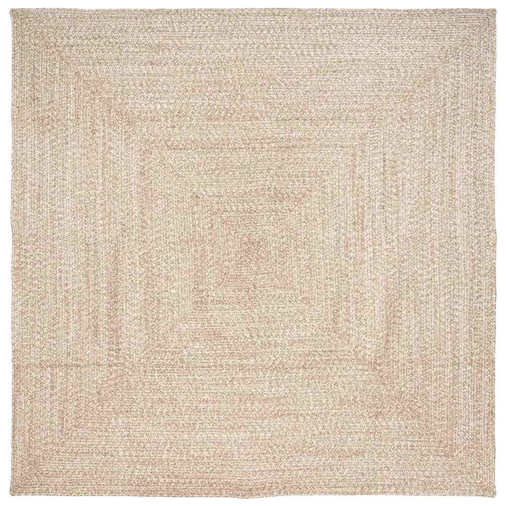 JUNG Vida Bereichsteppiche Natürlich und Weiß 240 x 240 cm Jute