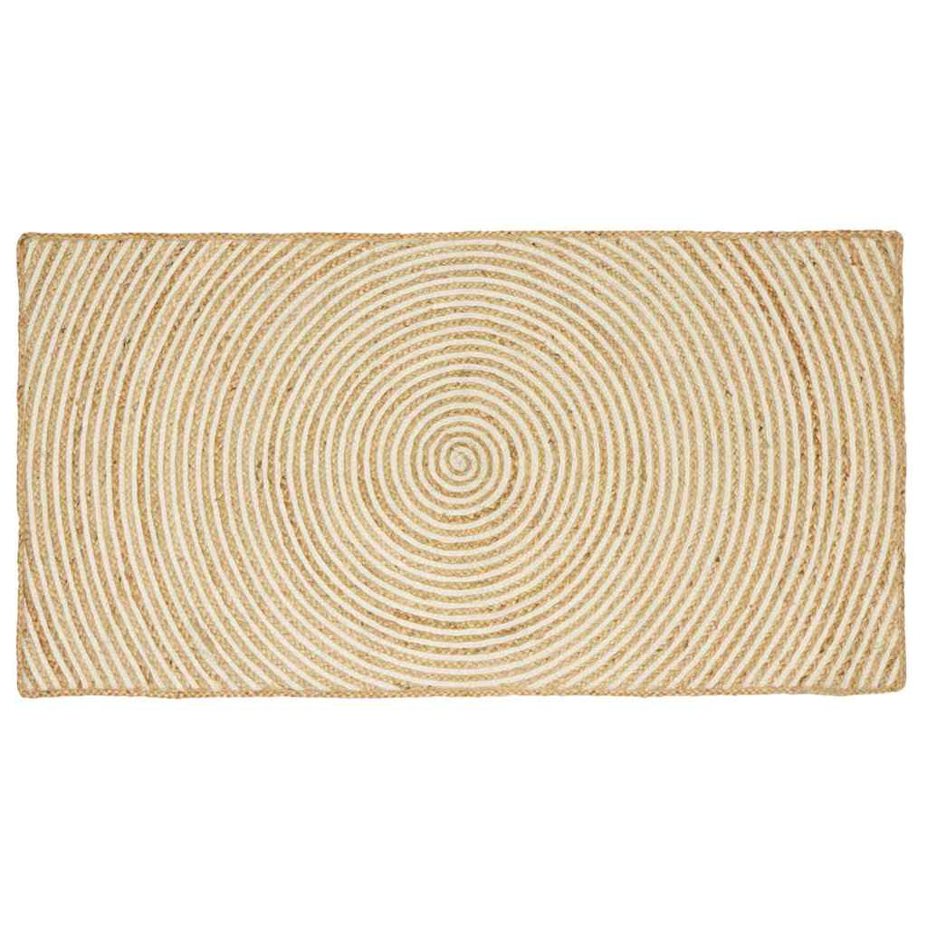 JUNG Vida Teppich Natürlich und Weiß 100 x 200 cm Jute