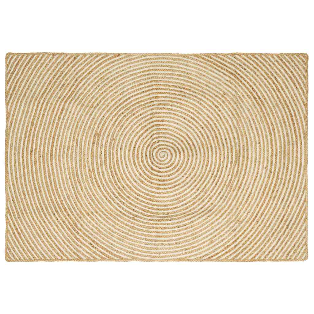 JUNG Vida Teppich Natürlich und Weiß 120 x 170 cm Jute