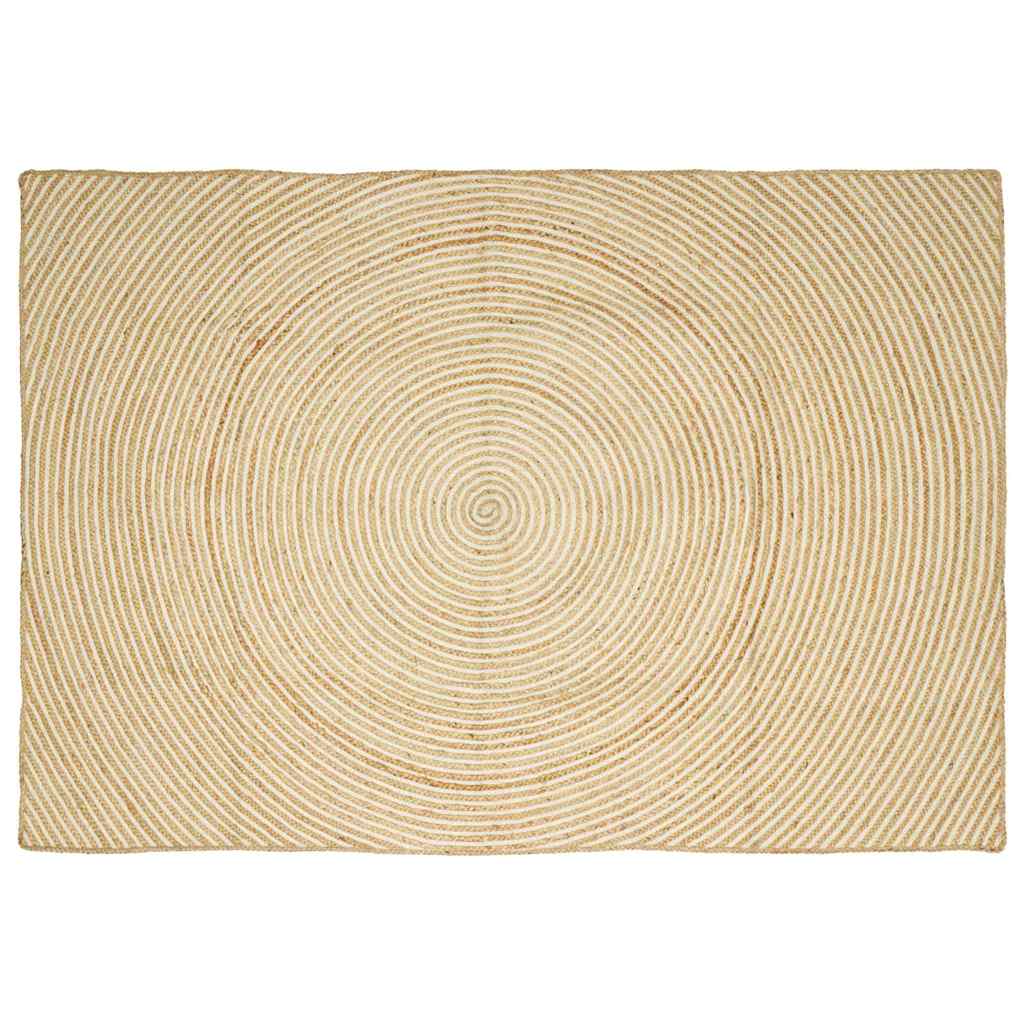 JUNG Vida Teppich Natürlich und Weiß 160 x 230 cm Jute