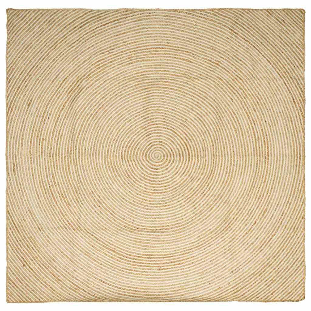 JUNG Vida Teppich Natürlich und Weiß 200 x 200 cm Jute