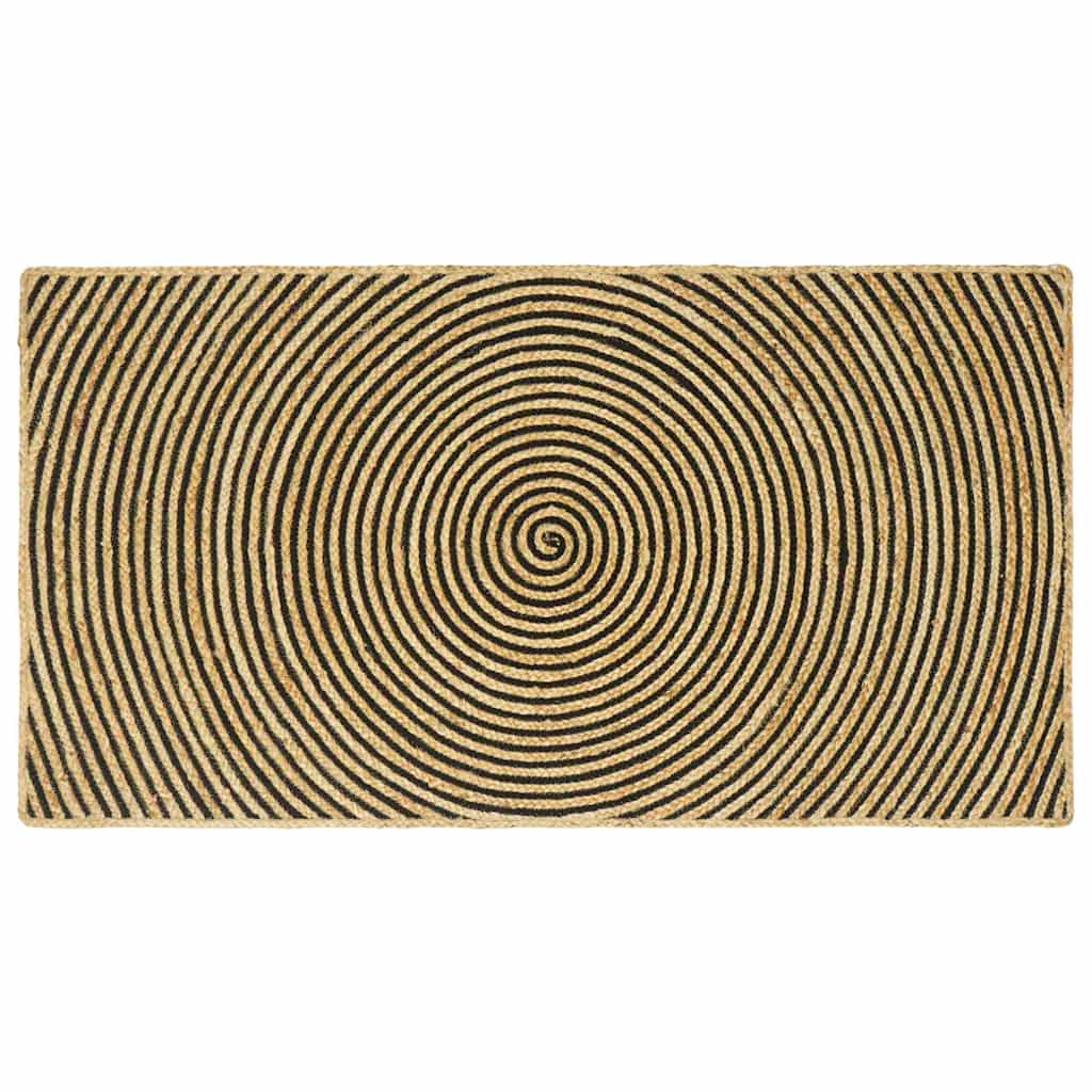 JUNG Vida Teppich Natürlich und Schwarz 80 x 150 cm Jute